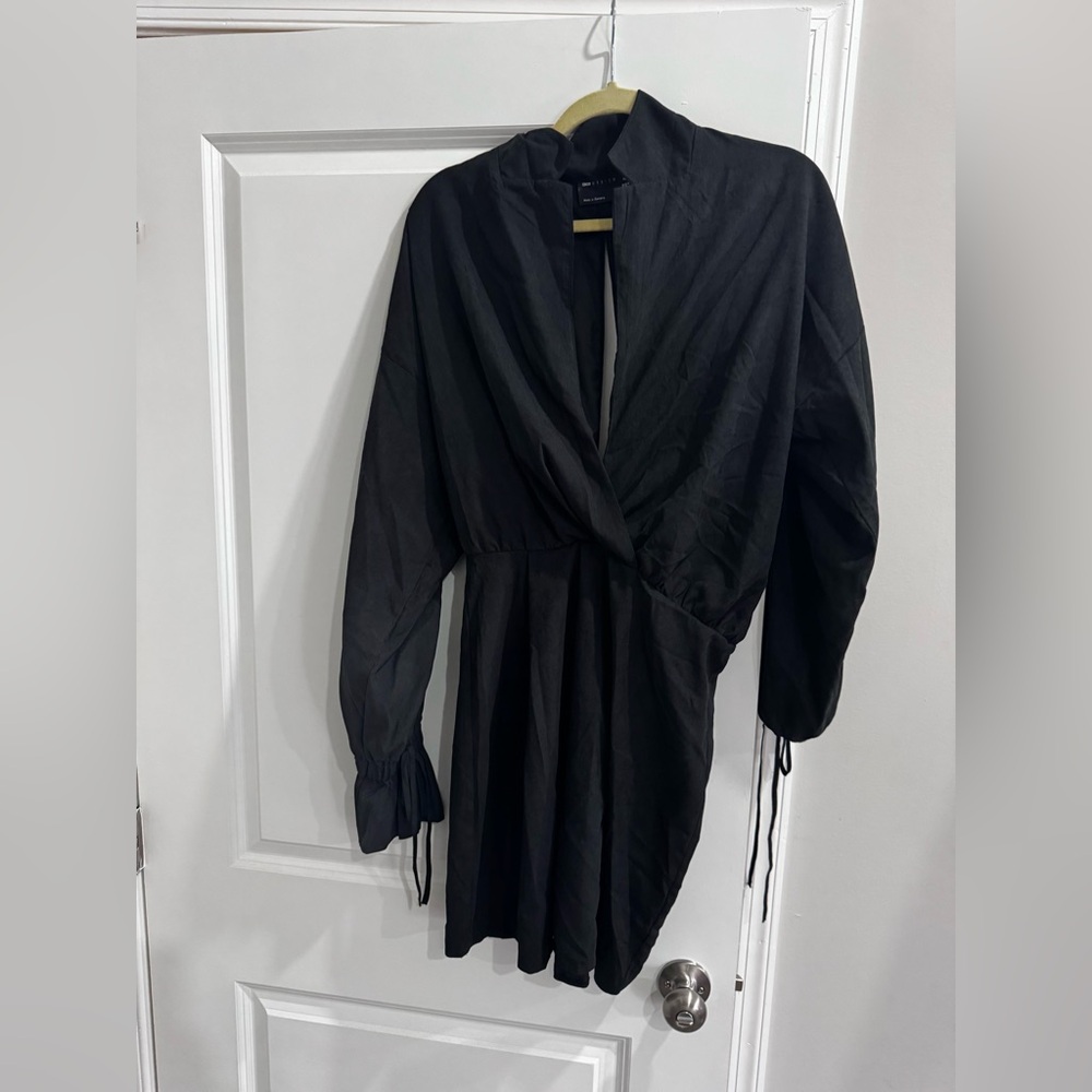 Elegant Black Long-Sleeve Romper